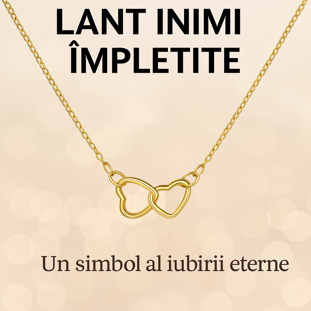 Colier Dublu Inimă de Aur – Simbolul Iubirii Eterne